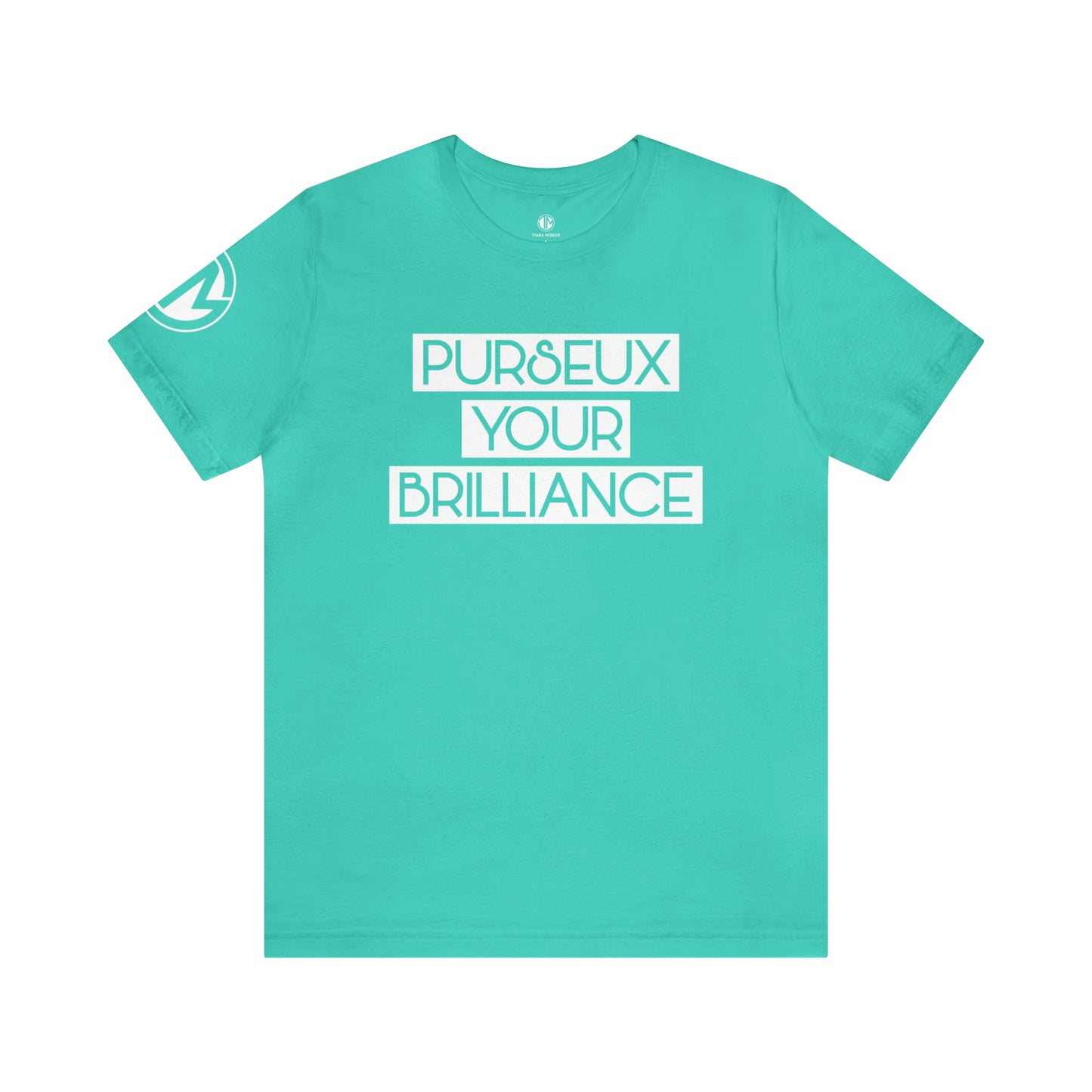 Teal + White PURSEUX Tee
