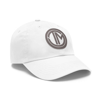 White + Grey TM Emblem Dad Hat (Round Patch)